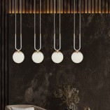 Lampa wisząca Glam IV - Szklane kule, biała | Emibig