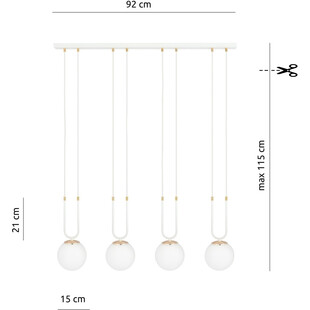Lampa wisząca Glam IV - Szklane kule, biała | Emibig