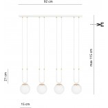Lampa wisząca Glam IV - Szklane kule, biała | Emibig
