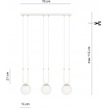 Lampa wisząca Glam III - szkło białe | Emibig