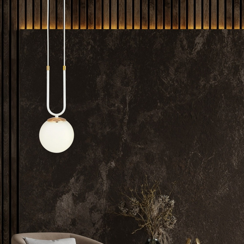 Lampa Wisząca Glam Biała - Szkło Emibig | Salon, Sypialnia