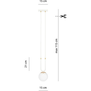 Lampa Wisząca Glam Biała - Szkło Emibig | Salon, Sypialnia