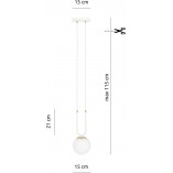 Lampa Wisząca Glam Biała - Szkło Emibig | Salon, Sypialnia