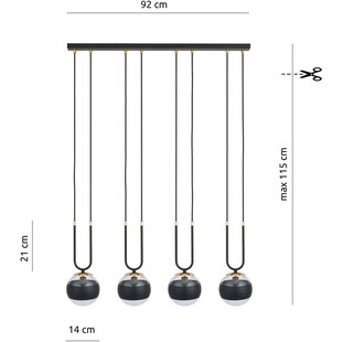 Lampa wisząca Glam IV - czarne kule szklane | Emibig