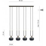 Lampa wisząca Glam IV - czarne kule szklane | Emibig