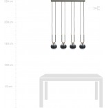 Lampa wisząca Glam IV - czarne kule szklane | Emibig