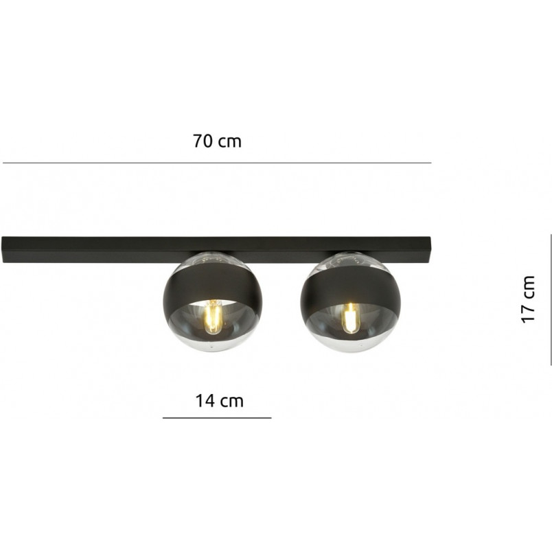 Plafon szklany Emibig FIT 2 60cm | Nowoczesne oświetlenie