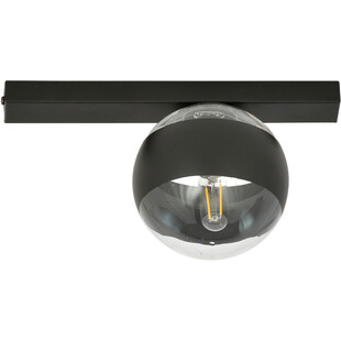 Plafon szklany Fit 14cm przezroczysty / czarny pasek Emibig