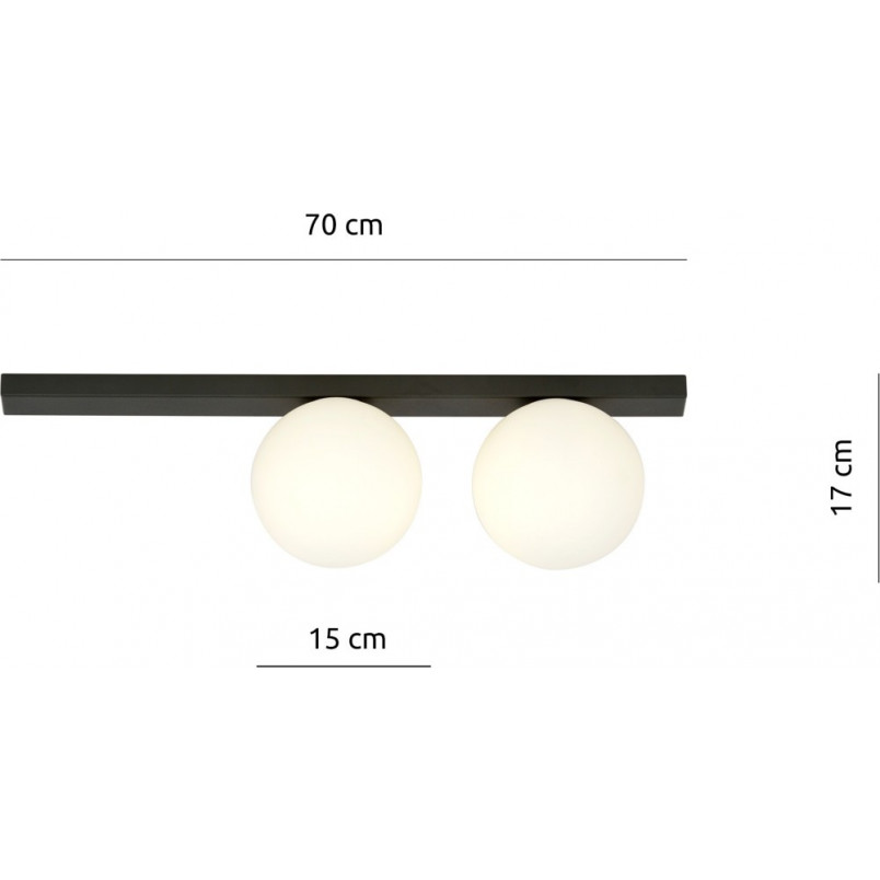 Plafon szklany FIT 2 - Emibig | Biało-czarny, 60cm