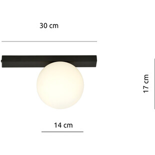 Plafon szklany Fit 15cm biało-czarny Emibig | Salon, Sypialnia
