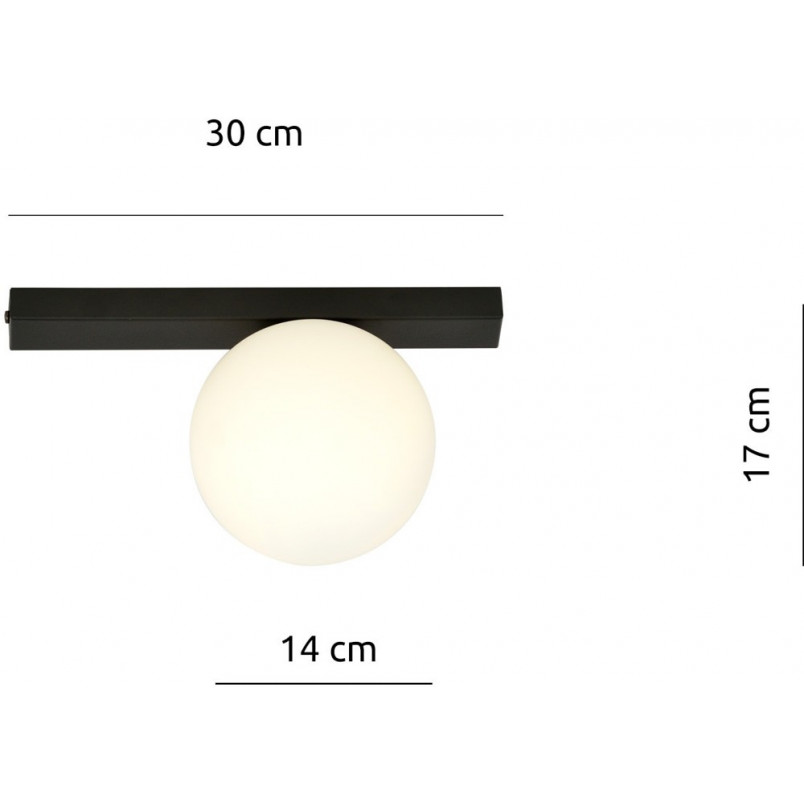 Plafon szklany Fit 15cm biało-czarny Emibig | Salon, Sypialnia