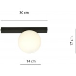 Plafon szklany Fit 15cm biało-czarny Emibig | Salon, Sypialnia