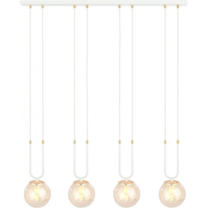 Lampa wisząca Glam IV - szklane kule, bursztyn | Emibig