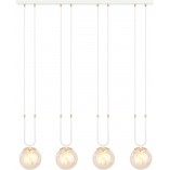 Lampa wisząca Glam IV - szklane kule, bursztyn | Emibig