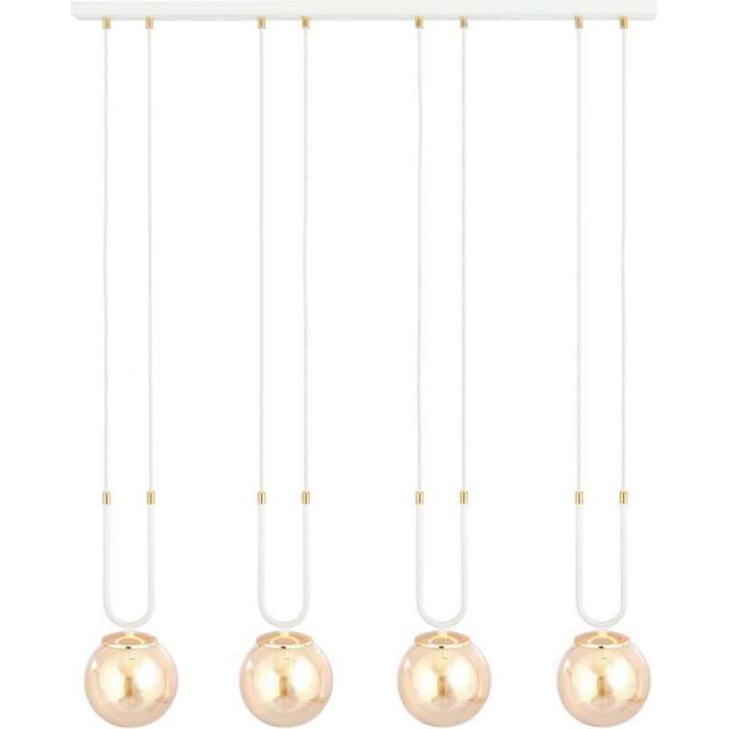 Lampa wisząca Glam IV - szklane kule, bursztyn | Emibig