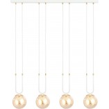 Lampa wisząca Glam IV - szklane kule, bursztyn | Emibig