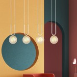 Lampa wisząca Glam IV - szklane kule, bursztyn | Emibig