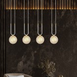 Lampa wisząca Glam IV - szklane kule, bursztyn | Emibig