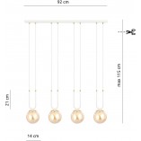 Lampa wisząca Glam IV - szklane kule, bursztyn | Emibig