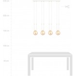 Lampa wisząca Glam IV - szklane kule, bursztyn | Emibig