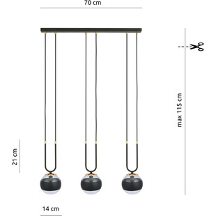 Lampa wisząca Glam III czarna - Emibig | Eleganckie oświetlenie