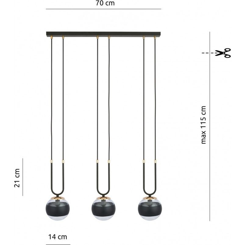 Lampa wisząca Glam III czarna - Emibig | Eleganckie oświetlenie