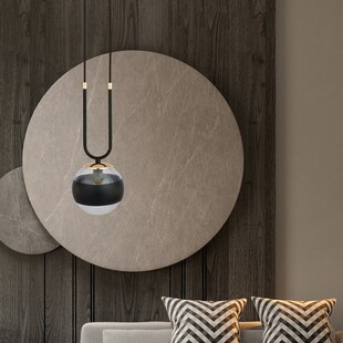 Lampa wisząca Glam czarna - Emibig | Kula szklana 14cm