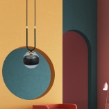 Lampa wisząca Glam czarna - Emibig | Kula szklana 14cm