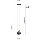 Lampa wisząca Glam czarna - Emibig | Kula szklana 14cm
