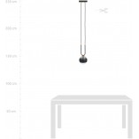 Lampa wisząca Glam czarna - Emibig | Kula szklana 14cm