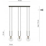 Lampa Wisząca Glam III - 3 kule szklane | Emibig
