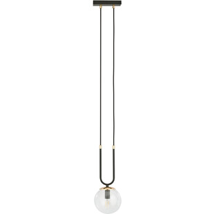 Lampa wisząca szklana kula Glam 14cm czarno-przeźroczysta Emibig