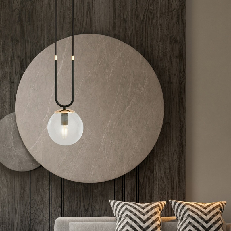Lampa wisząca Glam - szklana kula Emibig | Salon, Sypialnia