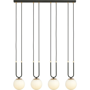 Lampa Wisząca Glam IV - Szkło Biało-Czarna | Emibig
