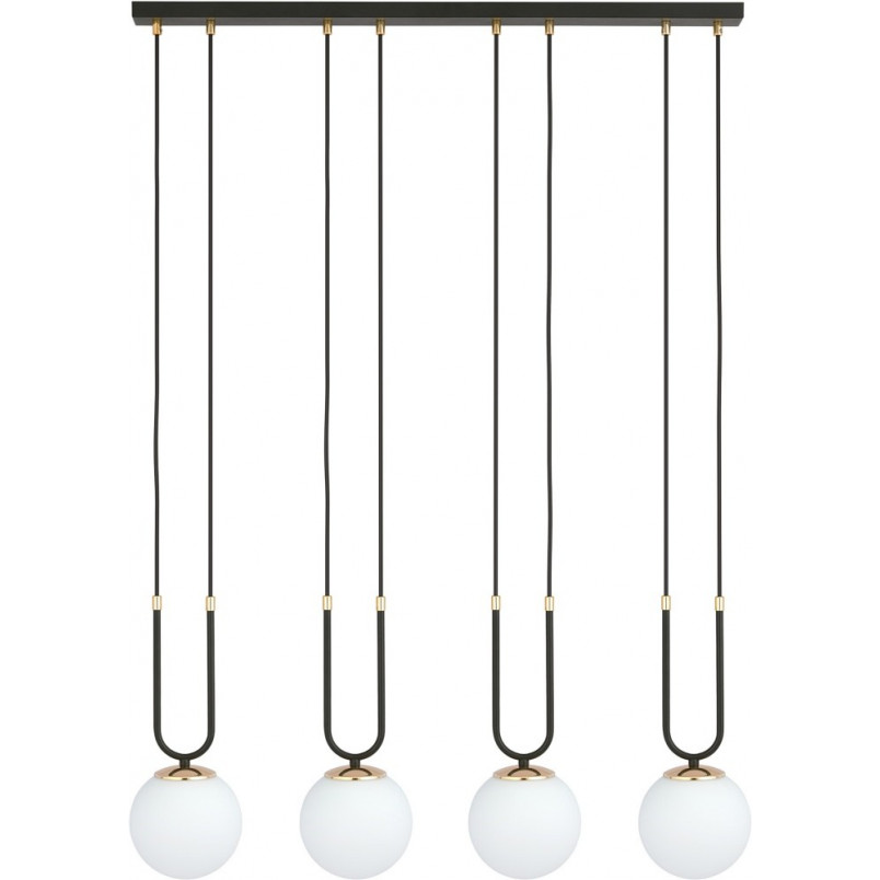 Lampa Wisząca Glam IV - Szkło Biało-Czarna | Emibig