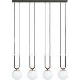 Lampa Wisząca Glam IV - Szkło Biało-Czarna | Emibig