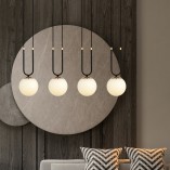Lampa Wisząca Glam IV - Szkło Biało-Czarna | Emibig