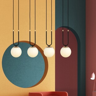 Lampa Wisząca Glam IV - Szkło Biało-Czarna | Emibig
