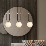 Lampa Wisząca Glam III | Szkło Biało-Czarna | Emibig