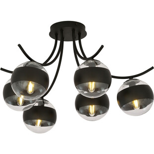 Lampa sufitowa szklane kule Boston VI 70cm czarno-przeźroczysta Emibig