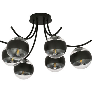 Lampa sufitowa szklane kule Boston VI 70cm czarno-przeźroczysta Emibig