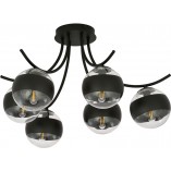 Lampa Sufitowa Boston VI | Szkło Czarno-Przeźroczyste | Emibig