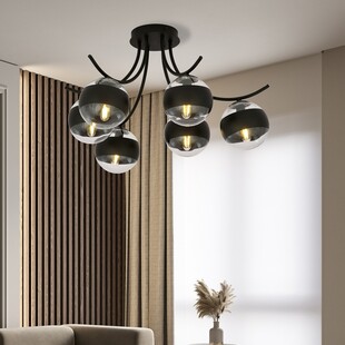 Lampa Sufitowa Boston VI | Szkło Czarno-Przeźroczyste | Emibig