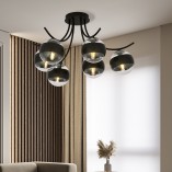 Lampa Sufitowa Boston VI | Szkło Czarno-Przeźroczyste | Emibig