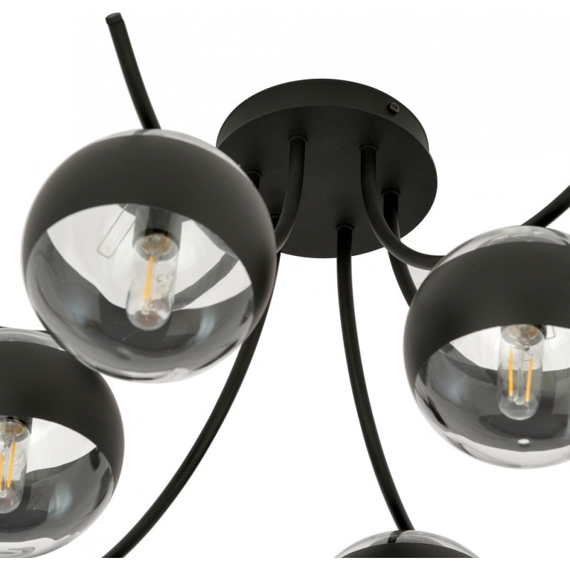 Lampa Sufitowa Boston VI | Szkło Czarno-Przeźroczyste | Emibig