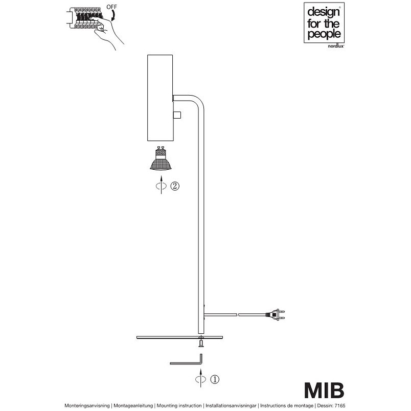 Lampa biurkowa Mib 6 biała | Design For The People