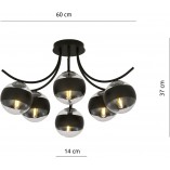 Lampa Sufitowa Boston VI | Szkło Czarno-Przeźroczyste | Emibig