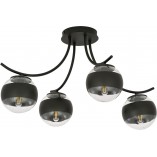 Lampa sufitowa Boston IV - szkło czarno-przeźroczyste | Emibig