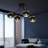 Lampa sufitowa Boston IV - szkło czarno-przeźroczyste | Emibig