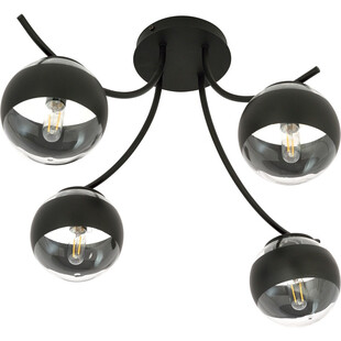 Lampa sufitowa Boston IV - szkło czarno-przeźroczyste | Emibig